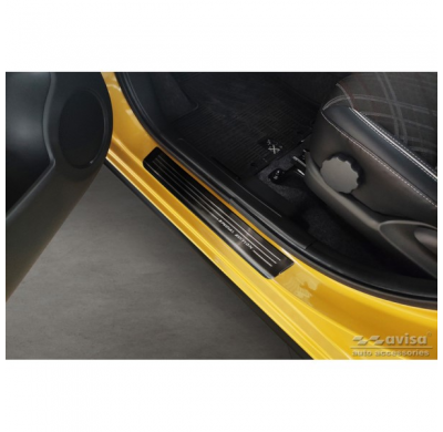 Protectores de umbrales de puertas Black Inox adecuados para Mitsubishi Space Star Facelift 2020- - 'Edición especial' - 4 pieza