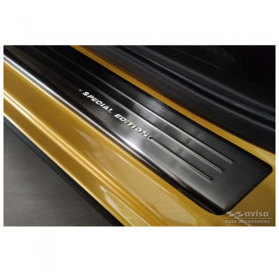 Protectores de umbrales de puertas Black Inox adecuados para Mitsubishi Space Star Facelift 2020- - 'Edición especial' - 4 pieza
