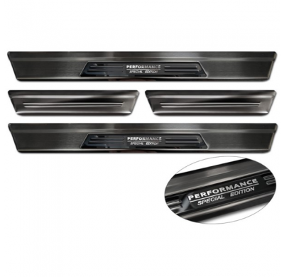 Protectores de umbral de puerta de acero inoxidable negros adecuados para Nissan X-Trail IV 2021- - 'Performance Special Edition