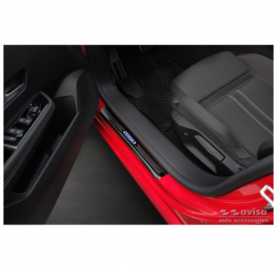 Protectores de umbral de puerta Mirror Black Inox para Opel Astra (L) Hatchback 2021- 'Hybrid' - 4 piezas AVISA