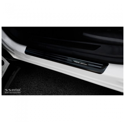 Negro-Mirror Stainless Steel Protectores De Umbral De Puerta Validas Para Opel Grandland X 2017- 'Special Edition' - 4 Piezas