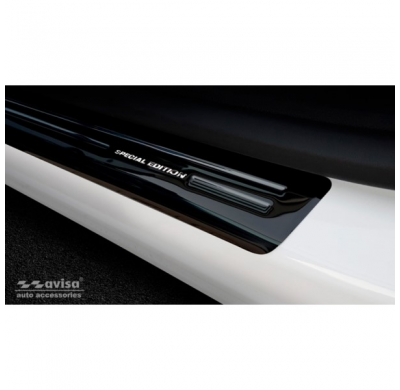 Negro-Mirror Stainless Steel Protectores De Umbral De Puerta Validas Para Opel Grandland X 2017- 'Special Edition' - 4 Piezas