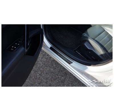 Protectores de umbral de puerta Black Inox valido para Peugeot 508 Sedan & SW 2011-2014 & FL 2014-2018 - 'Special Edition' - 4 p