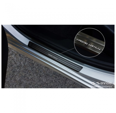 Protectores de umbral de puerta Black Inox valido para Peugeot 508 Sedan & SW 2011-2014 & FL 2014-2018 - 'Special Edition' - 4 p