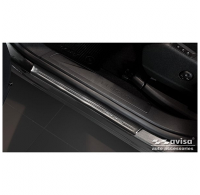 Protectores de umbral de puerta de acero inoxidable negro valido para Peugeot 3008 2016- 'Edición especial' - 4 piezas