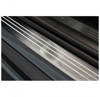Protectores de umbral de puerta Inox adecuados para Volvo XC90 II 2015- - 'Lines' - 4 piezas