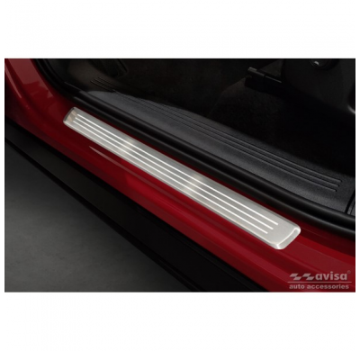 Protectores de umbral de puerta de acero inoxidable para Volvo XC40 2018- - 'Lines' - 4 piezas AVISA