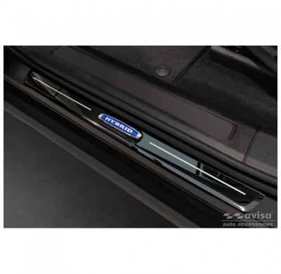 Protectores de umbral de puerta en negro espejo adecuados para Volvo XC60 II 2017-2021 y Facelift 2021- - 'Hybrid' - 4 piezas