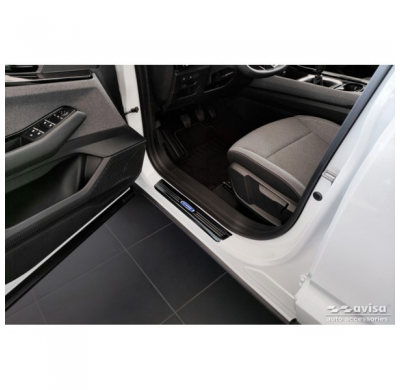 Protectores de umbral de puerta en acero inoxidable negro aptos para Renault Austral (RHN) 2022- 'Hybrid' - 2 piezas