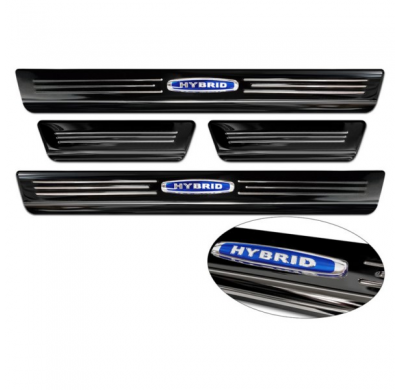 Protectores de umbral de puerta en acero inoxidable negro aptos para Renault Austral (RHN) 2022- 'Hybrid' - 2 piezas