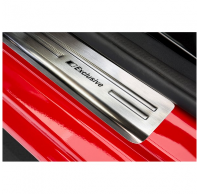 Protector talonera de puerta acero inox Skoda Fabia III Combi 2014-2018 & FL 2018- - 'Exclusive' - 4-piezas