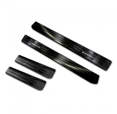 Protector negro talonera de puerta acero inox Skoda Octavia III Sedan/Combi 2013- - 'Special Edition' - 4-piezas