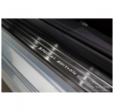 Protectores de umbrales de puertas Black Inox adecuados para Skoda Fabia IV Hatchback 2021- 'Edición especial' - 4 piezas