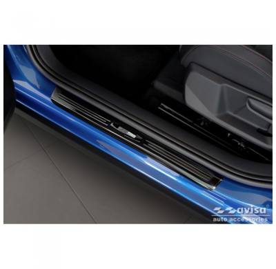 Protectores de umbral de puerta Mirror Black Inox adecuados para Seat Arona 2017-2021 y FL 2021- - 'Exclusive' - 4 piezas