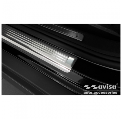 Protectores de umbral de puerta de acero inoxidable valido para Volkswagen Passat 3G Sedan / Variant 2014- - 'Lines' - 4 piezas