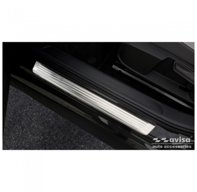 Protectores de umbral de puerta de acero inoxidable valido para Volkswagen ID.3 2020- - 'Lines' - 4 piezas