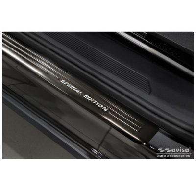 Protectores de umbral de puerta de acero inoxidable negro valido para Volkswagen ID.4 2020- - 'Edición especial' - 4 piezas