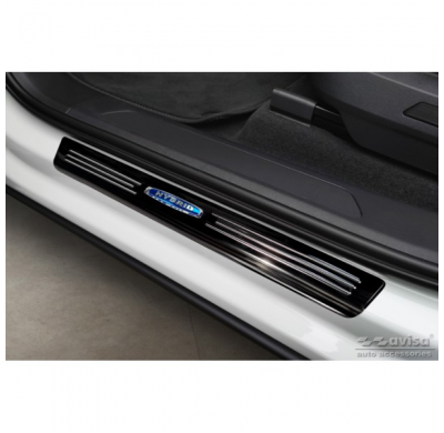 Protectores de umbrales de puerta Inox negro para Volkswagen Touareg III 2018- 'Hybrid' - 4 piezas