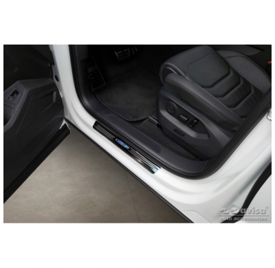 Protectores de umbrales de puerta Inox negro para Volkswagen Touareg III 2018- 'Hybrid' - 4 piezas