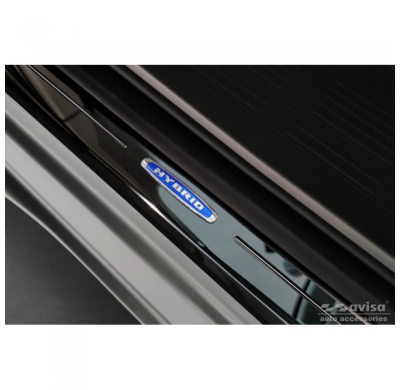 Protectores de umbral de puerta en negro espejo adecuados para Volkswagen Multivan T7 2021- - 'Hybrid' - 4 piezas