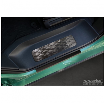 Protectores de umbral de puerta en acero inoxidable negro aptos para Volkswagen ID.Buzz 2022- 2 piezas