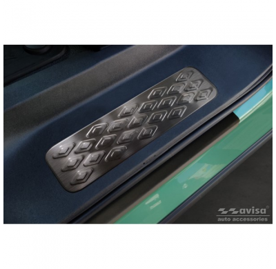 Protectores de umbral de puerta en acero inoxidable negro aptos para Volkswagen ID.Buzz 2022- 2 piezas