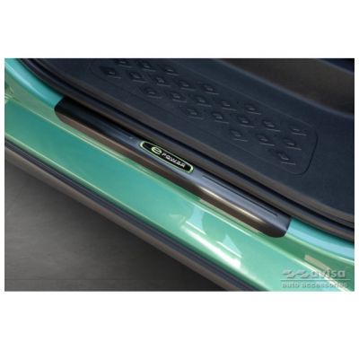 Protectores de umbral de puerta Inox negro apto para Volkswagen ID.Buzz 2022- 'E-Power' - 2 piezas