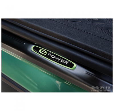 Protectores de umbral de puerta Inox negro apto para Volkswagen ID.Buzz 2022- 'E-Power' - 2 piezas