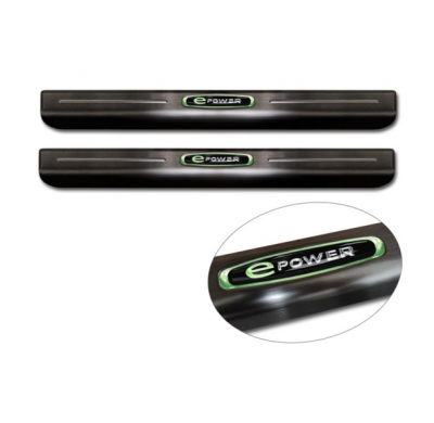 Protectores de umbral de puerta Inox negro apto para Volkswagen ID.Buzz 2022- 'E-Power' - 2 piezas