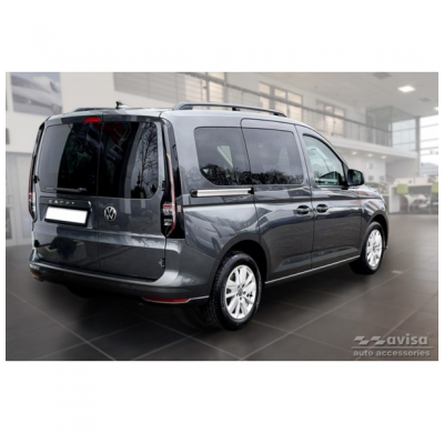 Protectores de umbral de puerta en acero inoxidable negro aptos para Volkswagen Caddy V 2020- 'Lines' - 2 piezas