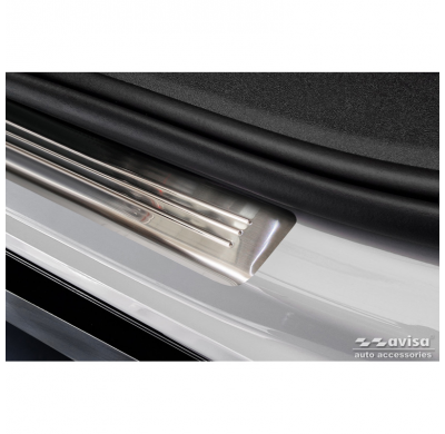 Protectores de umbral de puerta de acero inoxidable aptos para Volkswagen ID.7 2023- - 'Lines' - 4 piezas