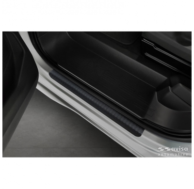 Protectores de umbral de puerta de aluminio 'Riffled Plate' para Volkswagen Multivan T7 2021- - 4 piezas - Negro