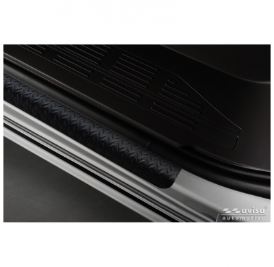 Protectores de umbral de puerta de aluminio 'Riffled Plate' para Volkswagen Multivan T7 2021- - 4 piezas - Negro