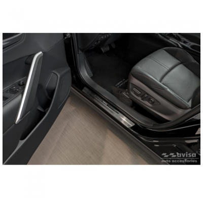 Protectores de umbral de puerta de acero inoxidable para Toyota Corolla Cross 2020- 'Cross' 4 piezas