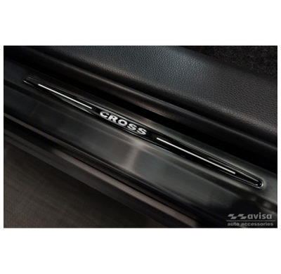 Protectores de umbral de puerta de acero inoxidable para Toyota Corolla Cross 2020- 'Cross' 4 piezas