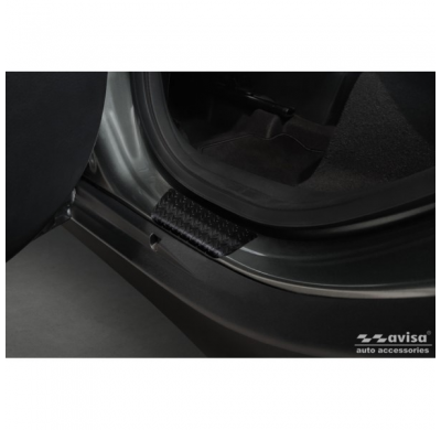 Protectores de umbral de puerta de aluminio 'Riffled Plate' aptos para Toyota Aygo X 2022- - 4 piezas - Negro