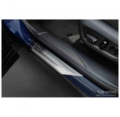 Protectores de umbral de puerta de acero inoxidable aptos para Lexus RX V 2022- 'Lines' - 4 piezas