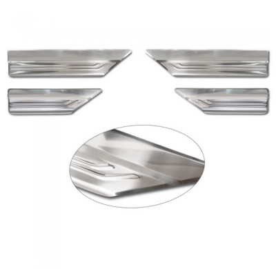 Protectores de umbral de puerta de acero inoxidable aptos para Lexus RX V 2022- 'Lines' - 4 piezas