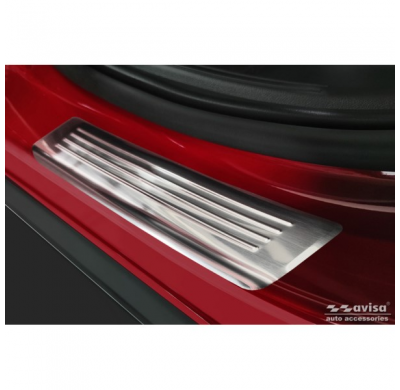 Protectores de umbral de puerta de acero inoxidable valido para Hyundai Tucson (NX4E) 2020- 'Lines' - 2 piezas (puertas traseras