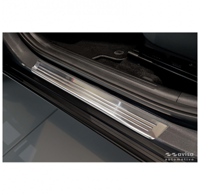 Protectores de umbral de puerta Avisa Inox compatibles con Hyundai Kona II 2023- / MG 3 2024- / MG ZS II 2024- 'Lines' - 4 pieza