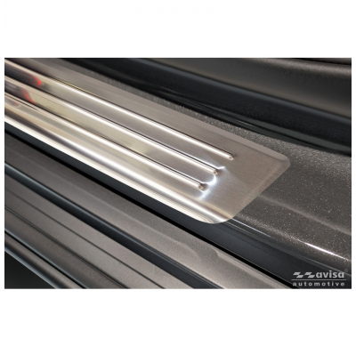 Protectores de umbral de puerta Avisa Inox compatibles con Hyundai Kona II 2023- / MG 3 2024- / MG ZS II 2024- 'Lines' - 4 pieza