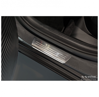 Protectores de umbral de puerta Avisa Inox compatibles con Hyundai Kona II 2023- / MG 3 2024- / MG ZS II 2024- 'Lines' - 4 pieza