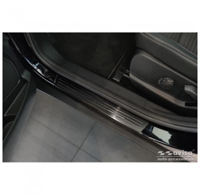 Protectores de umbral de puerta de acero inoxidable negro valido para Ford EcoSport Facelift 2017- - 'Edición especial' - 4 piez