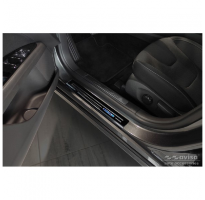 Protectores de umbrales de puertas Black Inox adecuados para Ford Mondeo V Turnier 2014-2019 y Facelift 2019- 'Hybrid' - 4 pieza