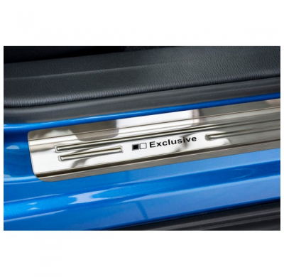 Protector talonera de puerta acero inox Mazda CX-3 2015-2018 & FL 2018- - 'Exclusive' - 4-piezas