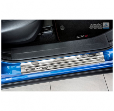 Protectores De Umbral De Puerta De Acero Inoxidable Valido Para Mazda Cx-3 2015-2018 Y Fl 2018- - 'Edición Especial' - 4 Piezas