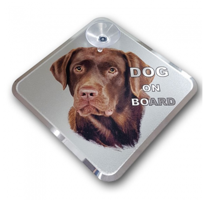 Auto Tattoo Sticker Perro a Bordo - Labrador 11,5x11,5cm