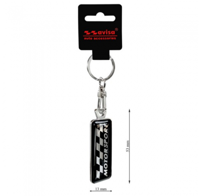 Llavero de acero inoxidable - 'Motorsport' Negro