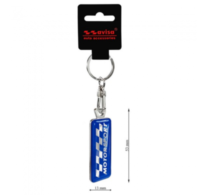 Llavero de acero inoxidable - 'Motorsport' Azul