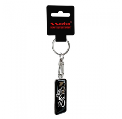 Llavero de acero inoxidable - 'Moto' Negro